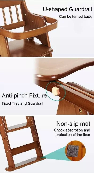 Adjustable Wooden High Chair