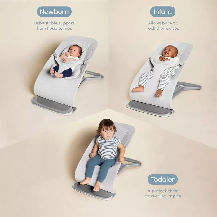 Ergobaby Evolve 3-in-1 Bouncer, Adjustable Multi Position Baby Bouncer Seat, Fits Newborn to Toddler,