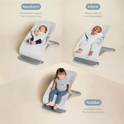 Ergobaby Evolve 3-in-1 Bouncer, Adjustable Multi Position Baby Bouncer Seat, Fits Newborn to Toddler,