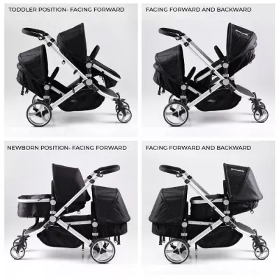 QTbabies Twin Double Stroller