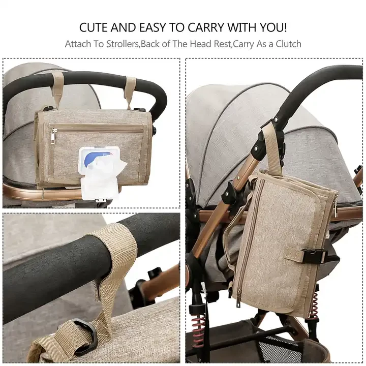 Portable Waterproof Diaper Changing Pad And Bag