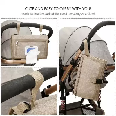 Portable Waterproof Diaper Changing Pad And Bag