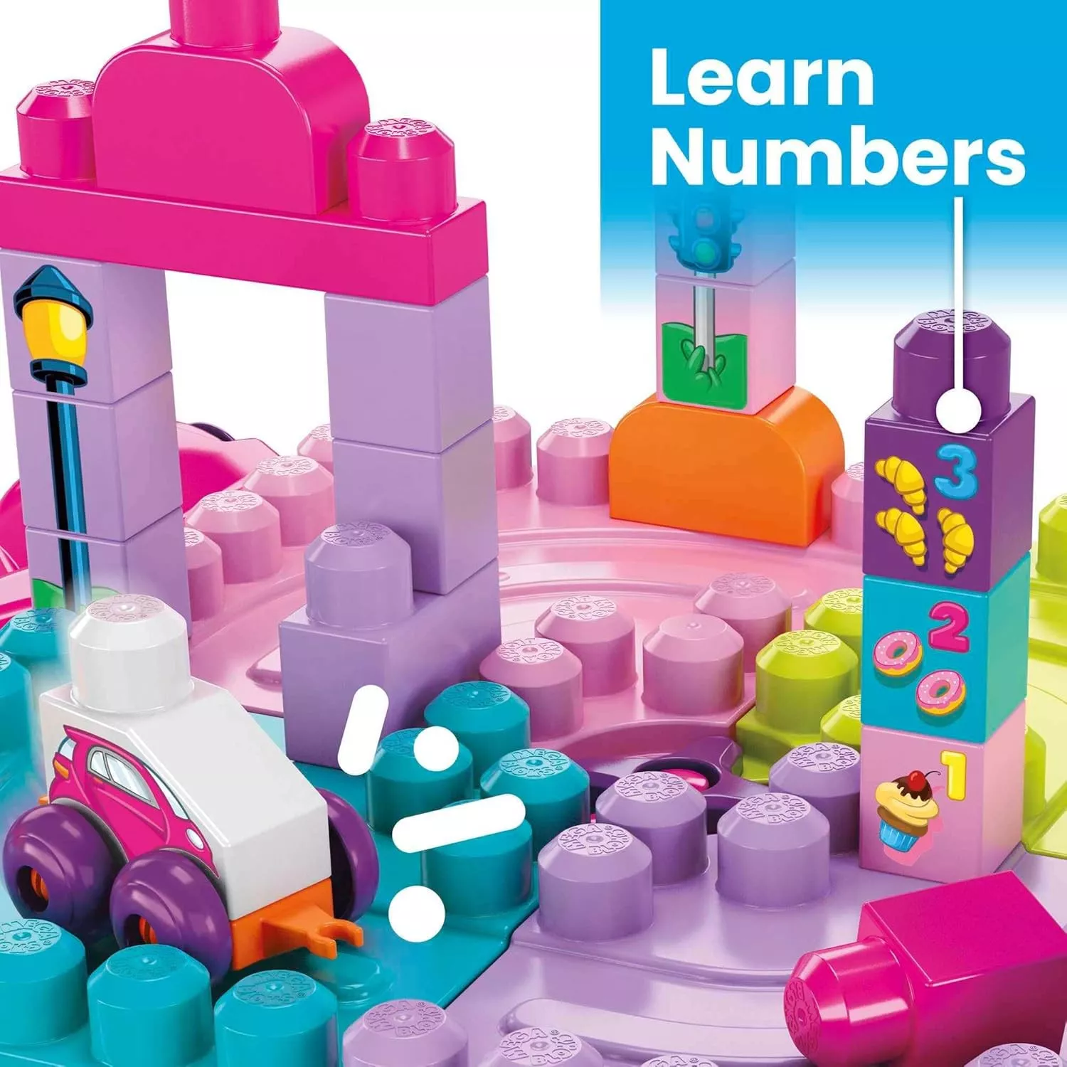 Mega Bloks Build 'N Learn Table, Pink
