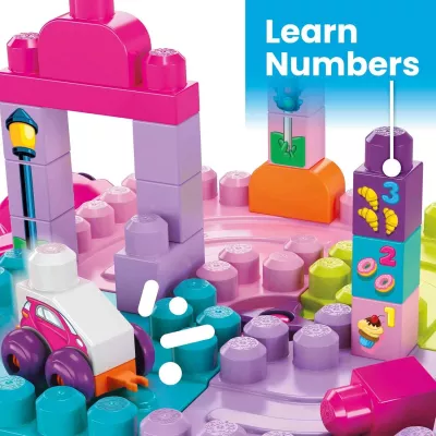 Mega Bloks Build 'N Learn Table, Pink