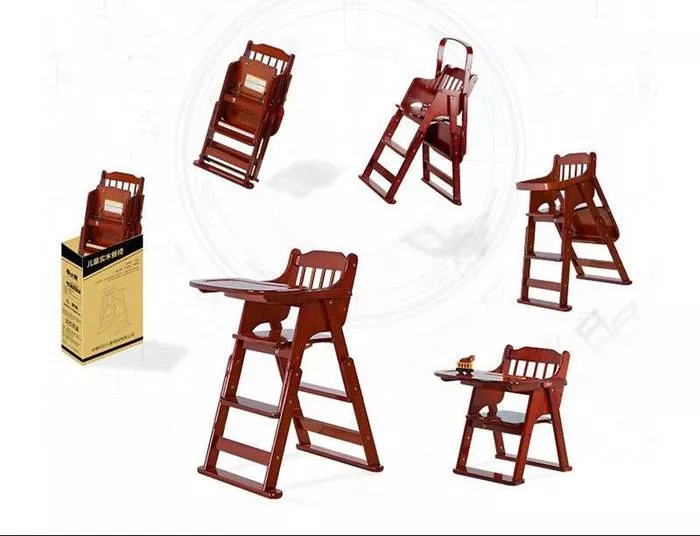 Adjustable Wooden High Chair