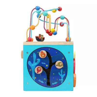 Wooden Activity Cube Bead Maze Toy