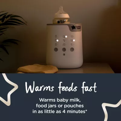 Tommee Tippee Multiwarm Bottle and Pouch Warmer, Warms Baby Feeds to Body Temperature in Minutes, Automatic Timer