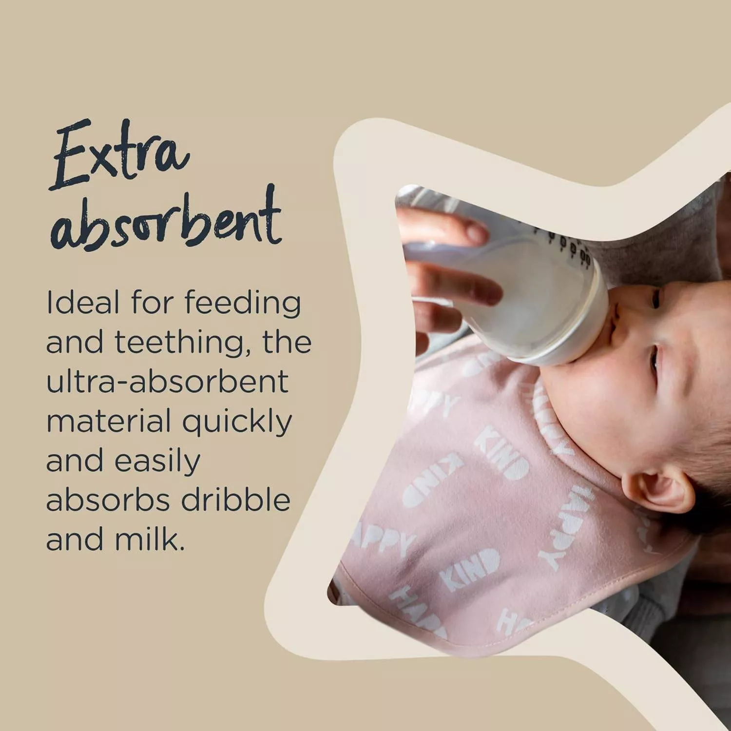 Tommee Tippee Milk Feeding Bibs, Cream, Pack of 2