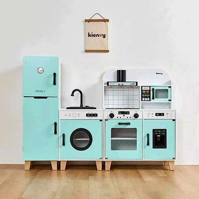 2in1 Pretend Cooking Sets Wooden Electric Kitchen Toys with Real Water