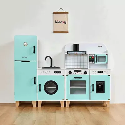 2in1 Pretend Cooking Sets Wooden Electric Kitchen Toys with Real Water