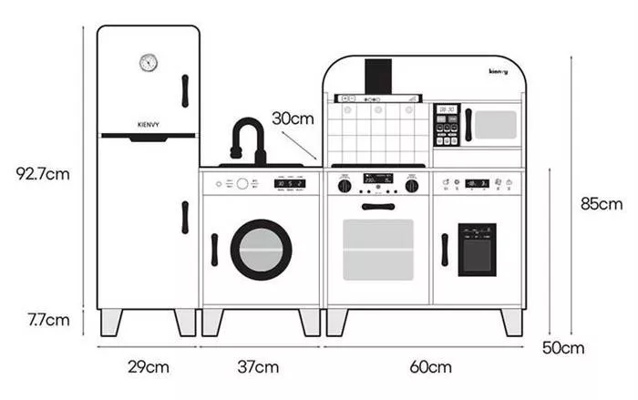 2in1 Pretend Cooking Sets Wooden Electric Kitchen Toys with Real Water