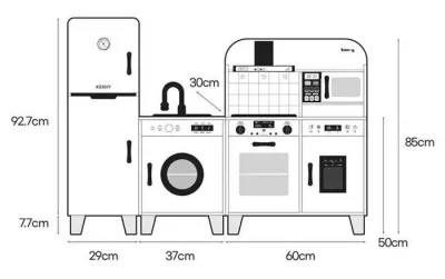 2in1 Pretend Cooking Sets Wooden Electric Kitchen Toys with Real Water
