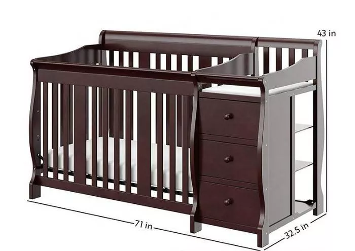 4-in-1 Convertible Crib & Changer with Bonus Water-Resistant Change Pad