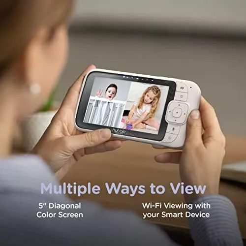 Hubble Nursery Pal Link Premium - 5-Inch Smart Security Baby Monitor, Single Camera