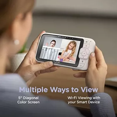 Hubble Nursery Pal Link Premium - 5-Inch Smart Security Baby Monitor, Single Camera