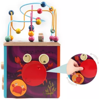 Wooden Activity Cube Bead Maze Toy