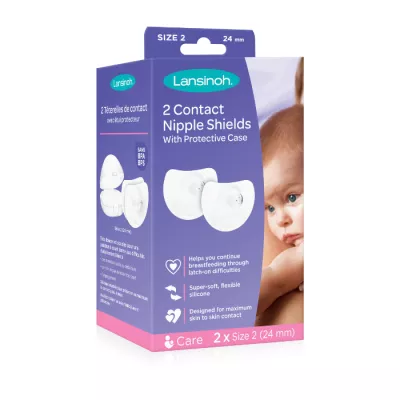 LANSINOH NIPPLESHIELDS WITH PROTECTIVE CASE 2 PCS SIZE 24mm