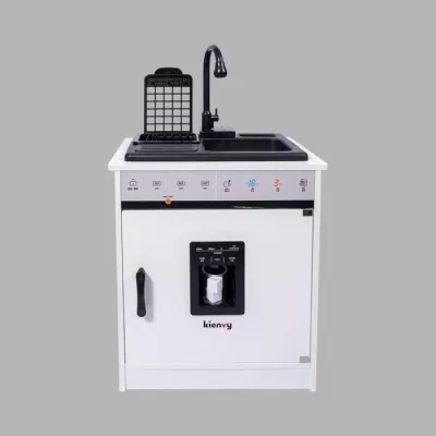 2in1 Pretend Cooking Sets Wooden Electric Kitchen Toys with Real Water