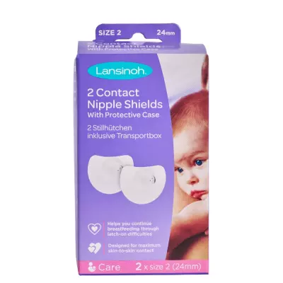 LANSINOH NIPPLESHIELDS WITH PROTECTIVE CASE 2 PCS SIZE 24mm