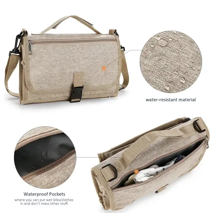 Portable Waterproof Diaper Changing Pad And Bag