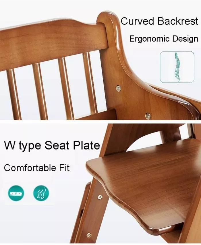 Adjustable Wooden High Chair