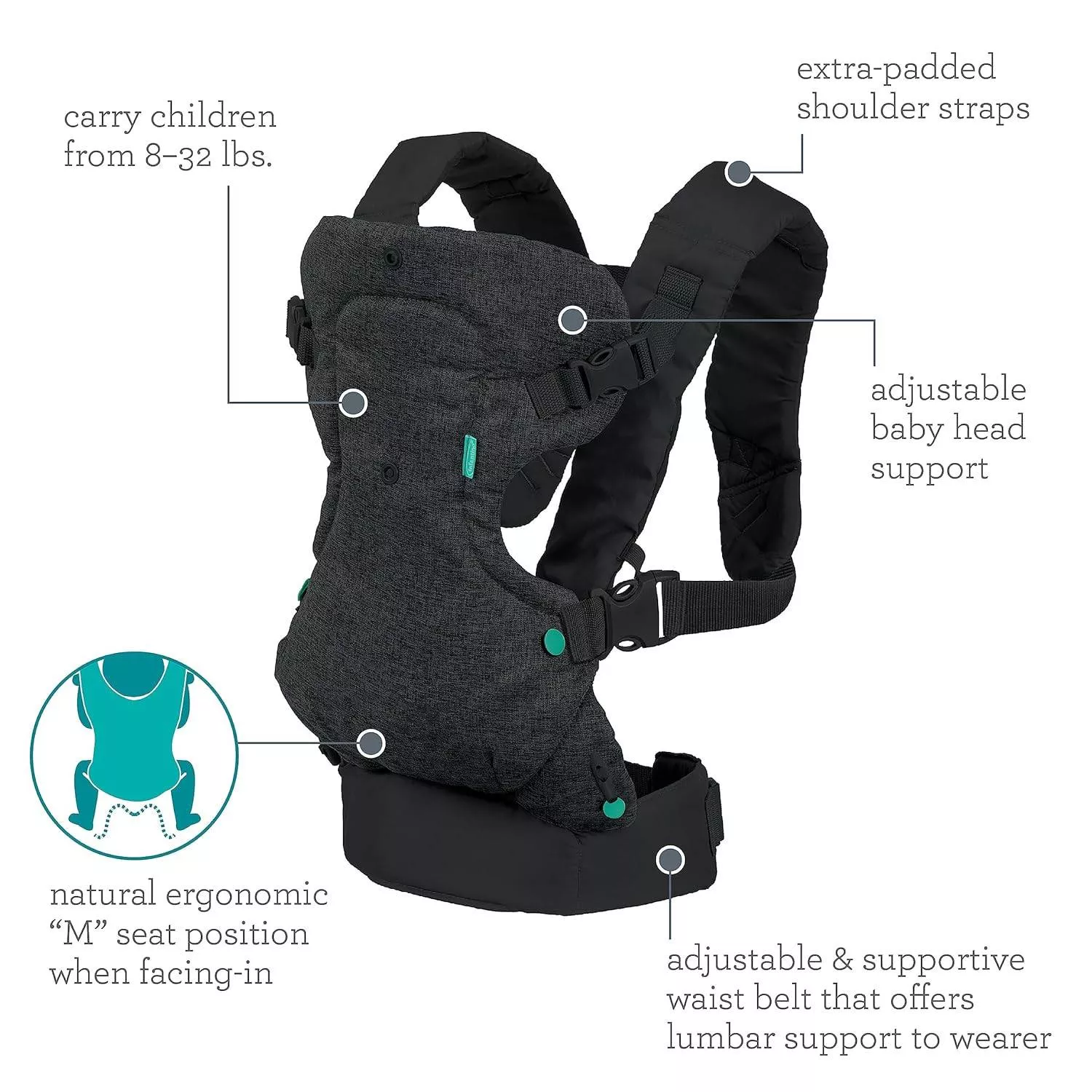 Infantino Flip Advanced 4-in-1 Carrier - Ergonomic, Convertible