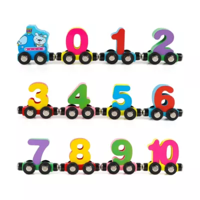 Wooden Magnetic Number Train