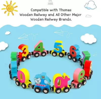 Wooden Magnetic Number Train