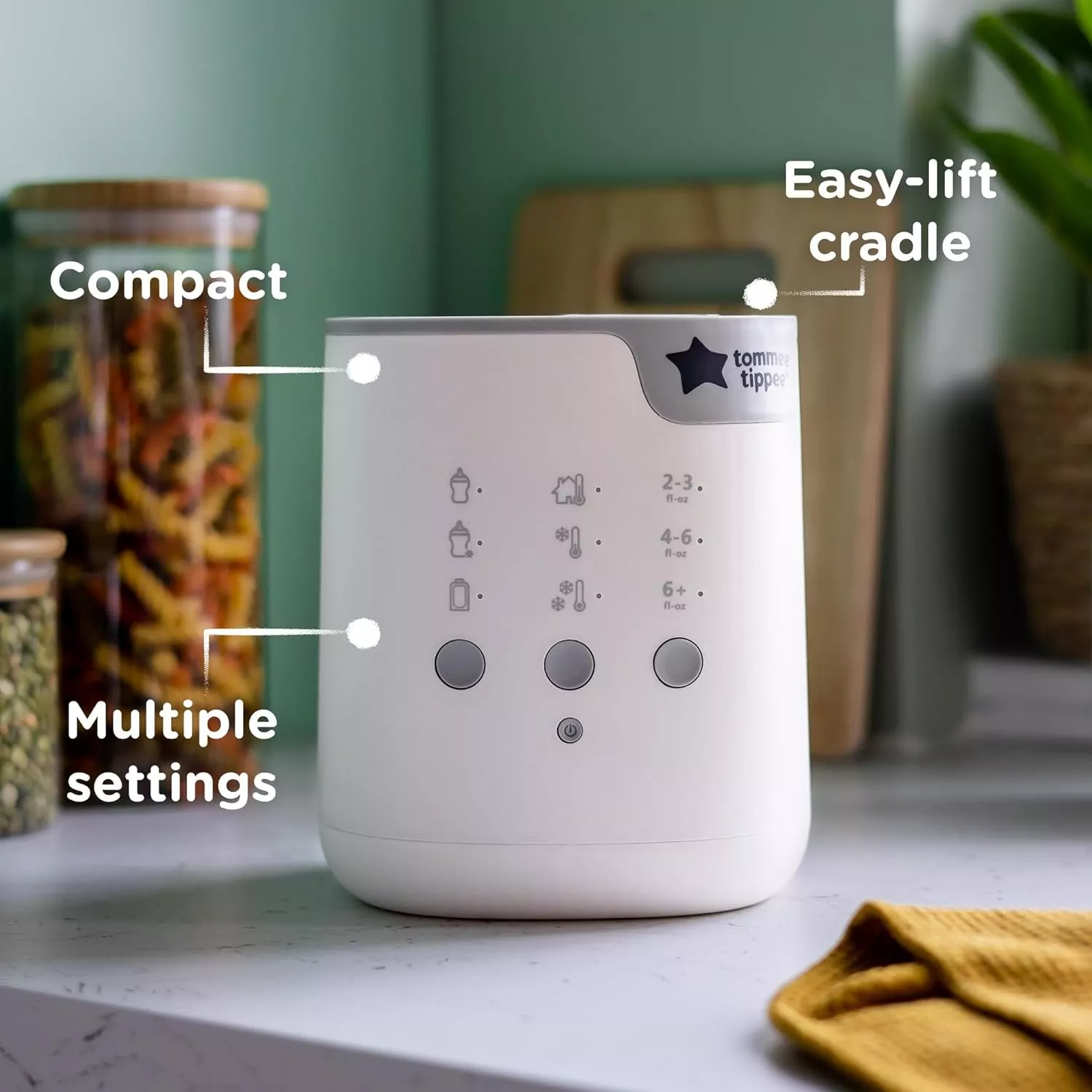 Tommee Tippee Multiwarm Bottle and Pouch Warmer, Warms Baby Feeds to Body Temperature in Minutes, Automatic Timer