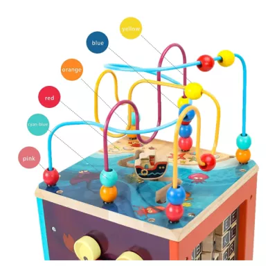 Wooden Activity Cube Bead Maze Toy