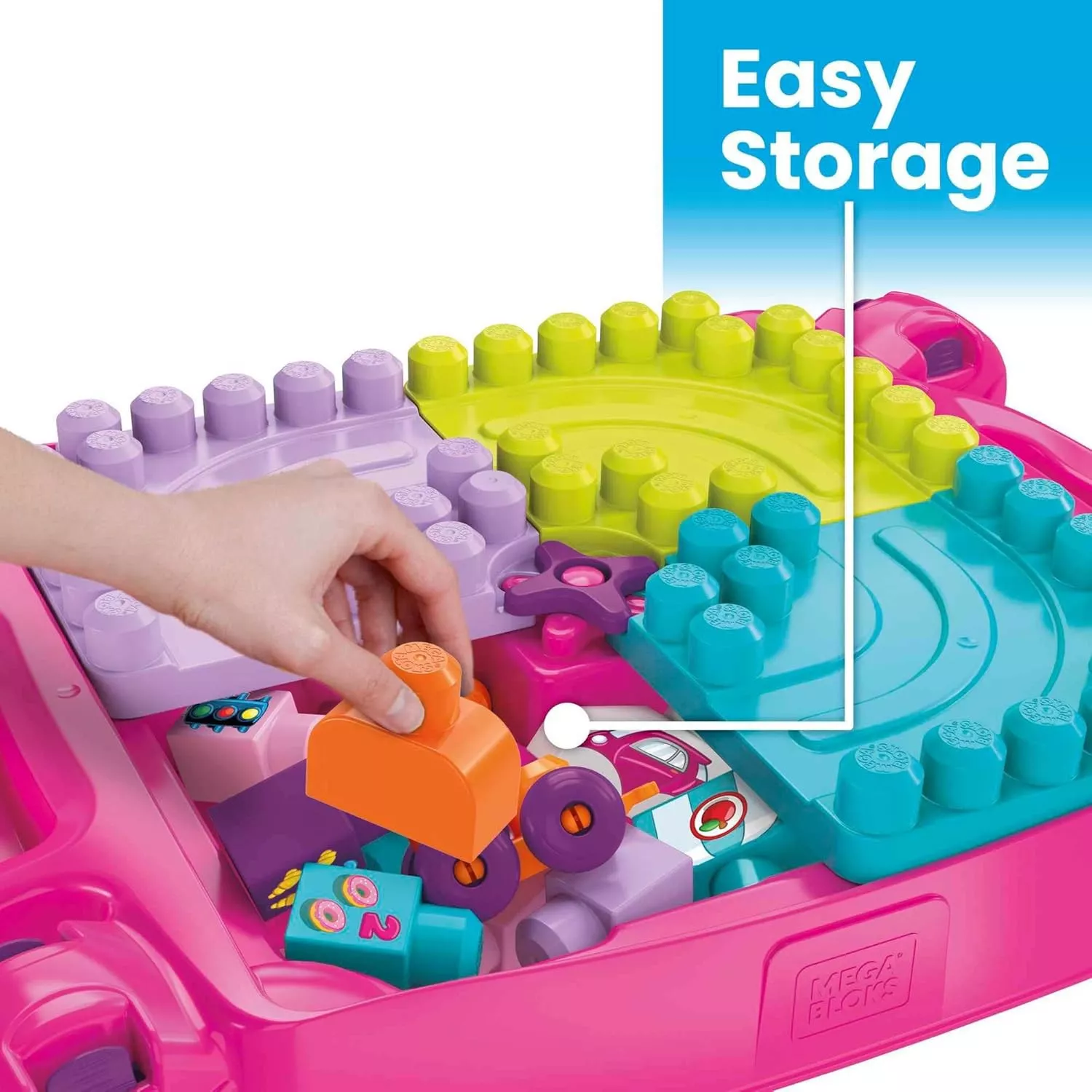 Mega Bloks Build 'N Learn Table, Pink