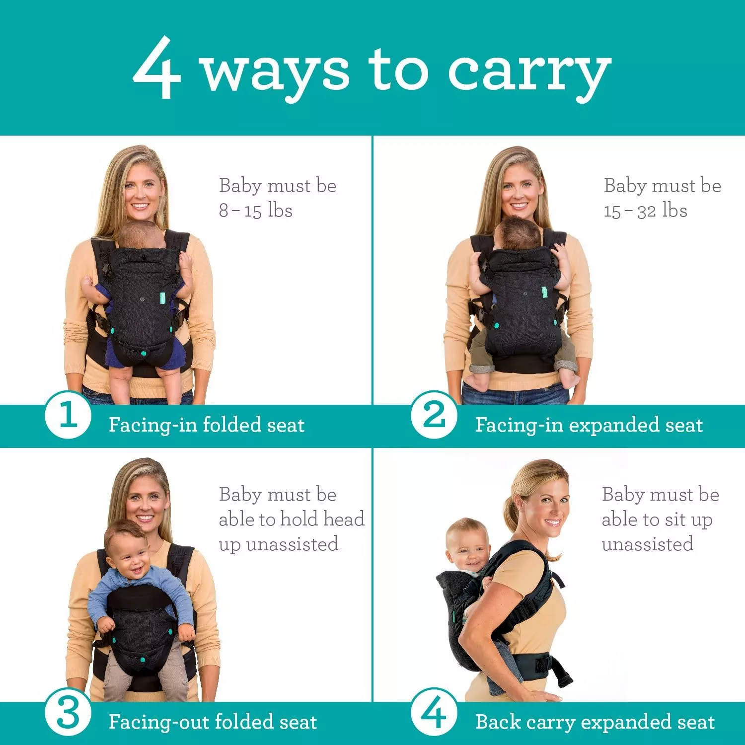 Infantino Flip Advanced 4-in-1 Carrier - Ergonomic, Convertible