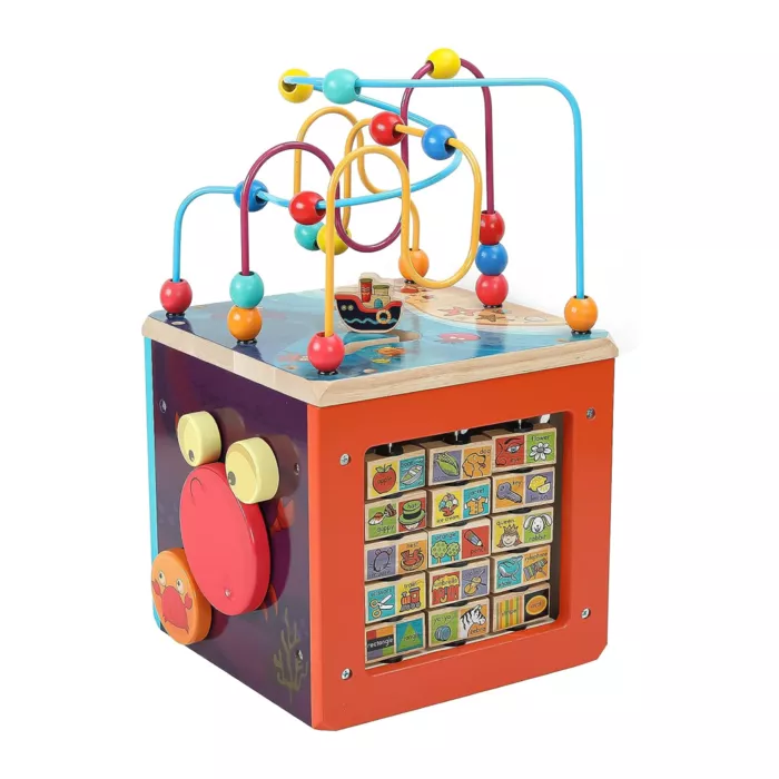 Wooden Activity Cube Bead Maze Toy