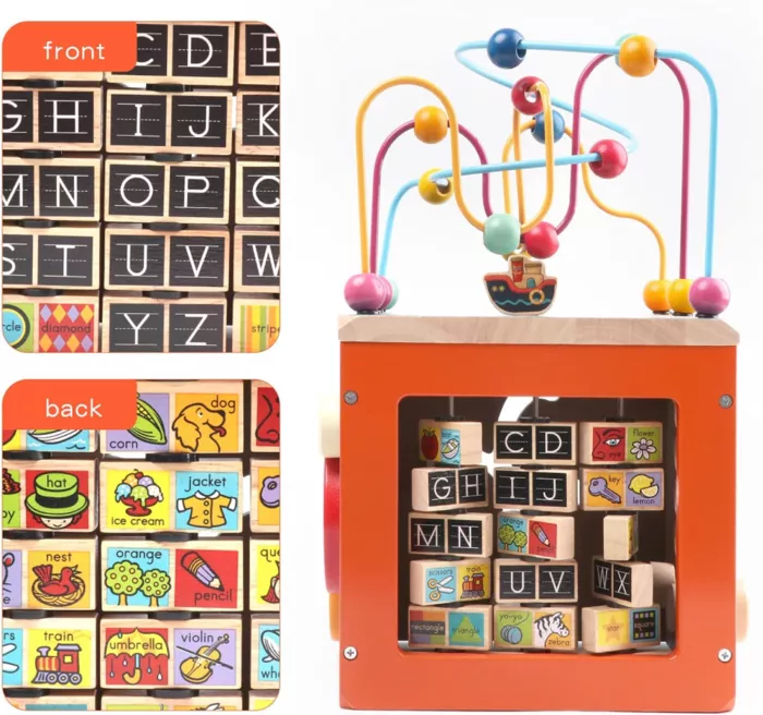 Wooden Activity Cube Bead Maze Toy