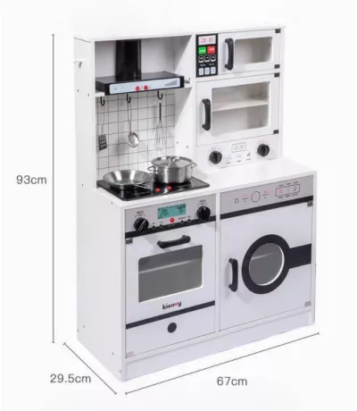 2in1 Pretend Cooking Sets Wooden Electric Kitchen Toys with Real Water