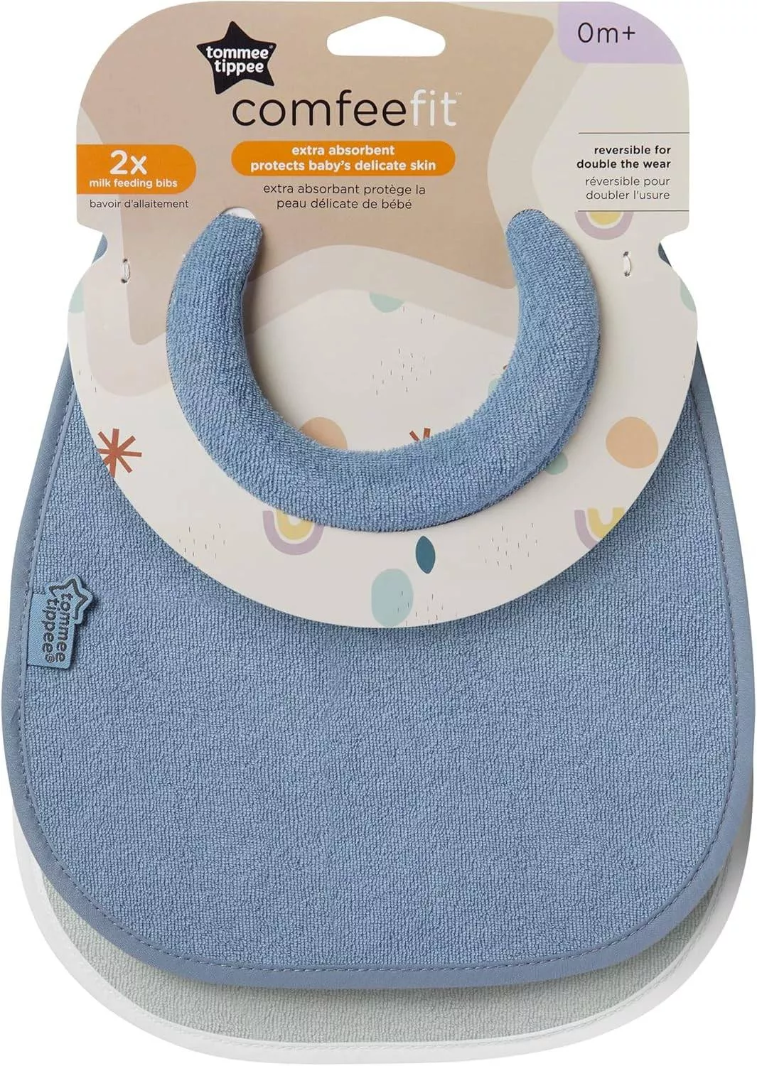Tommee Tippee Milk Feeding Bibs, Cream, Pack of 2