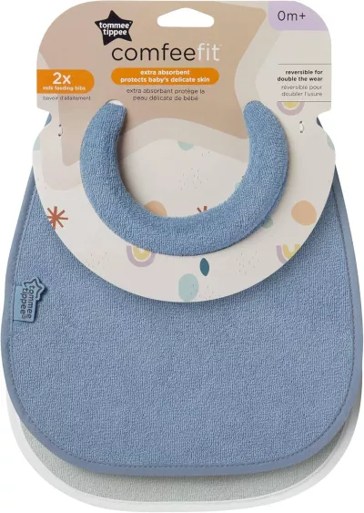 Tommee Tippee Milk Feeding Bibs, Cream, Pack of 2