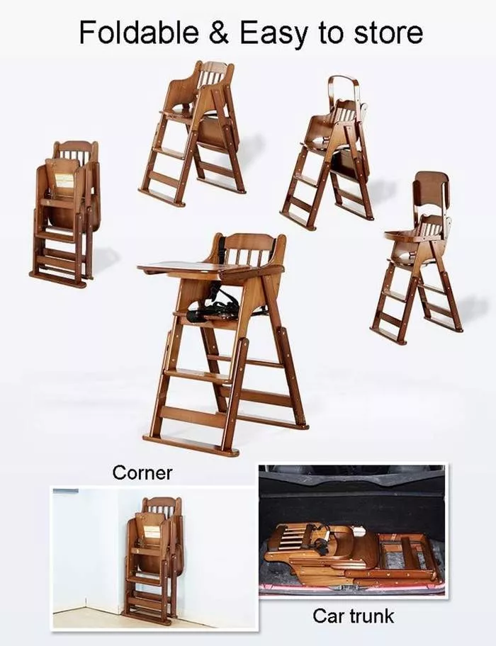 Adjustable Wooden High Chair