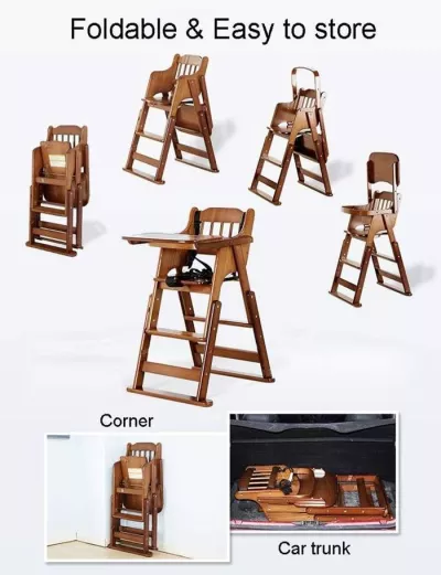 Adjustable Wooden High Chair
