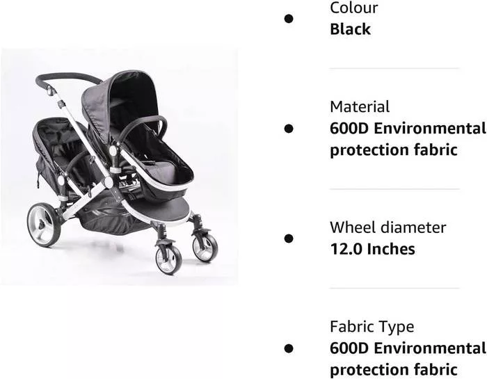 QTbabies Twin Double Stroller