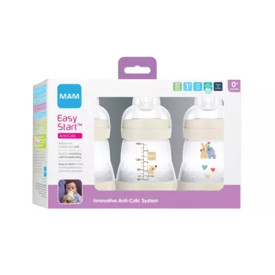 MAM Easy Start Anti-Colic Baby Bottles 0m+ - 5oz/3pk - Unisex