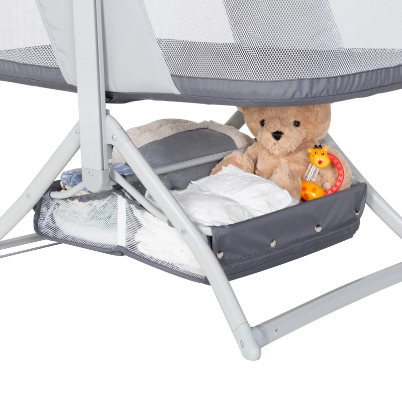 Quick-Fold 2-in-1 Rocking Bassinet- Shadow Stone Gray
